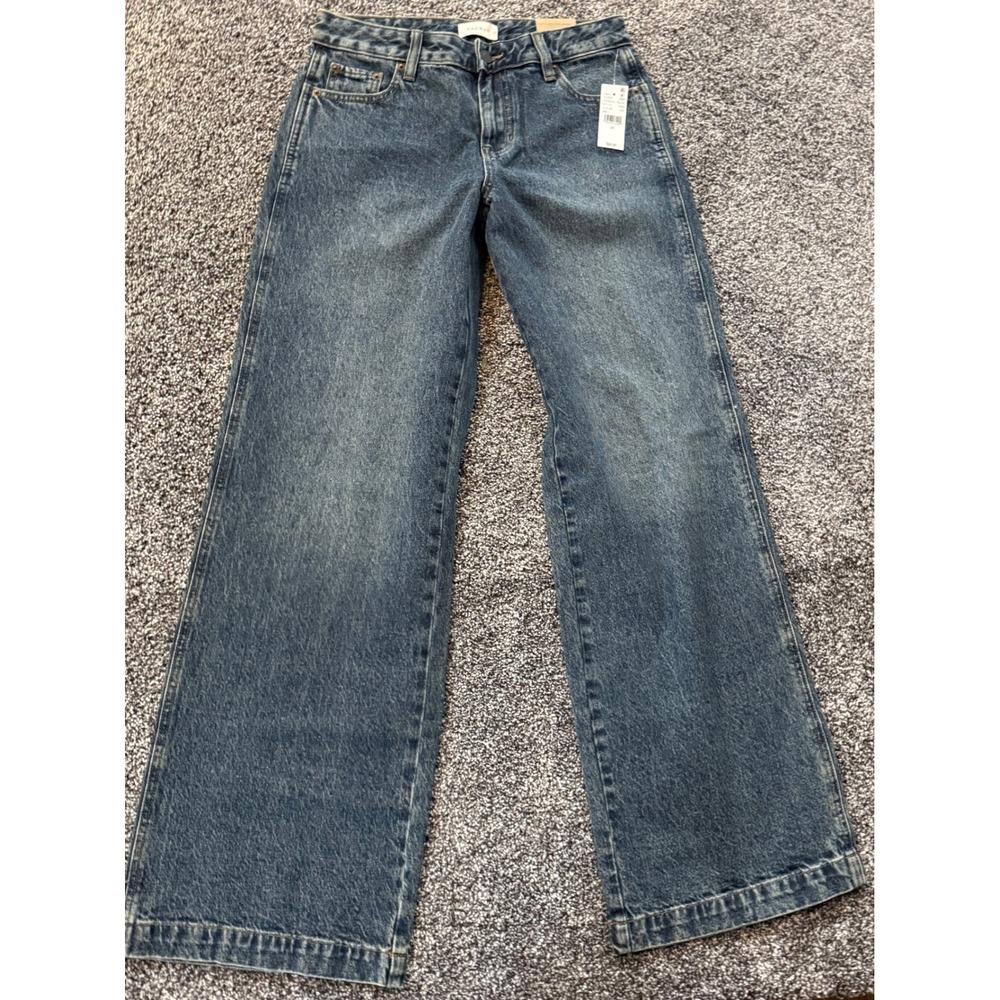 PacSun Casey Low Rise Baggy Wide Leg Jeans Medium Wash Rigid Denim Size 26